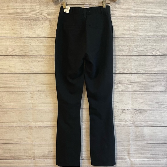 NWT Abercrombie Ultra High Rise Split Hem Black Pants - Picture 5 of 8